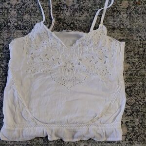 Lucky Brand White Eyelet V-Neck Camisole
